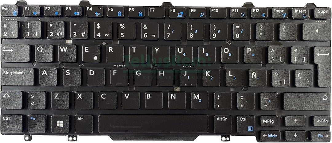 TellusRem ersatztastatur Spanisch Nicht Hintergrundbeleuchtung für Dell Latitude E5450, Latitude E74