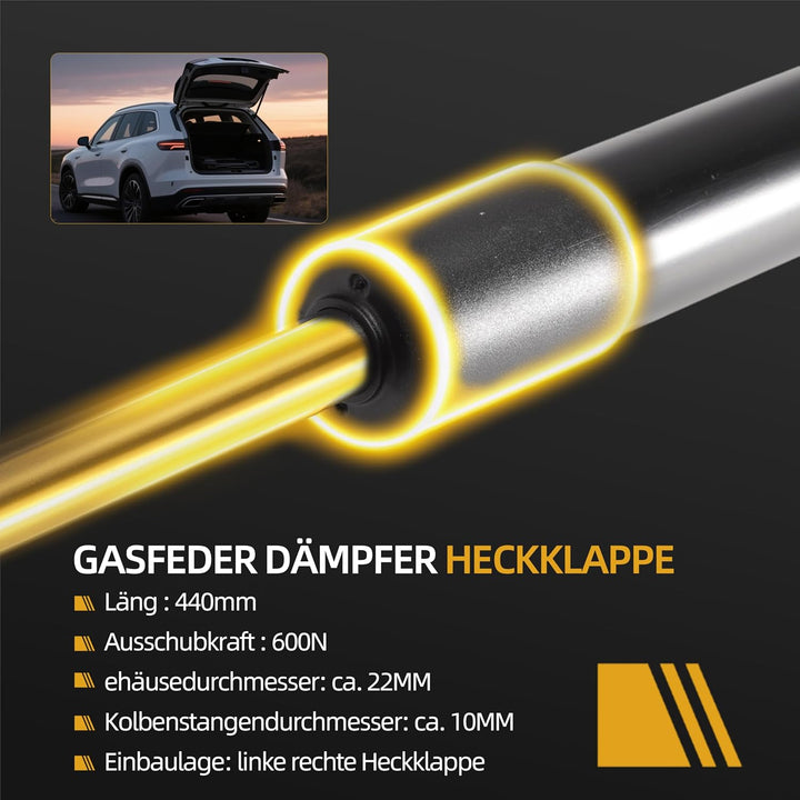 2 Stk Gasfeder Heckklappe Dämpfer Passend für Skoda Fabia I 6Y2 1999-2008, Passend für Fabia I Combi