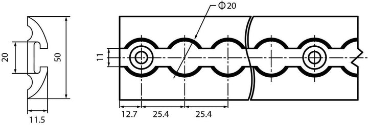 Airlineschiene 2 x 2 Meter im Set | Alu Airlineschienen | halbrund | Zurrschienen | für Anhänger, Wo