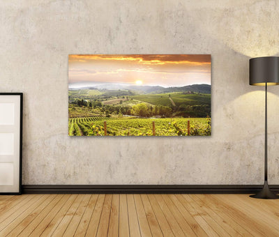 Bild Bilder auf Leinwand Chianti-Weinberglandschaft in Toskana Italien Wandbild, Poster, Leinwandbil