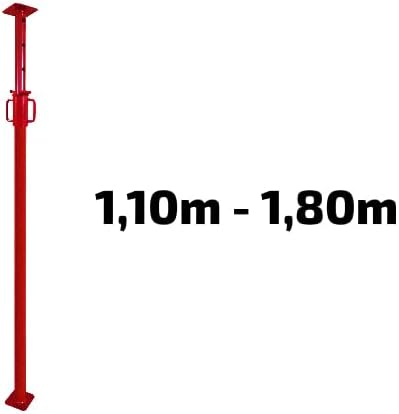 GBM Baustütze 1,1m bis 1,8m | Universalstütze 6kg | Montagestütze mit unverlierbarem Sicherheitshake