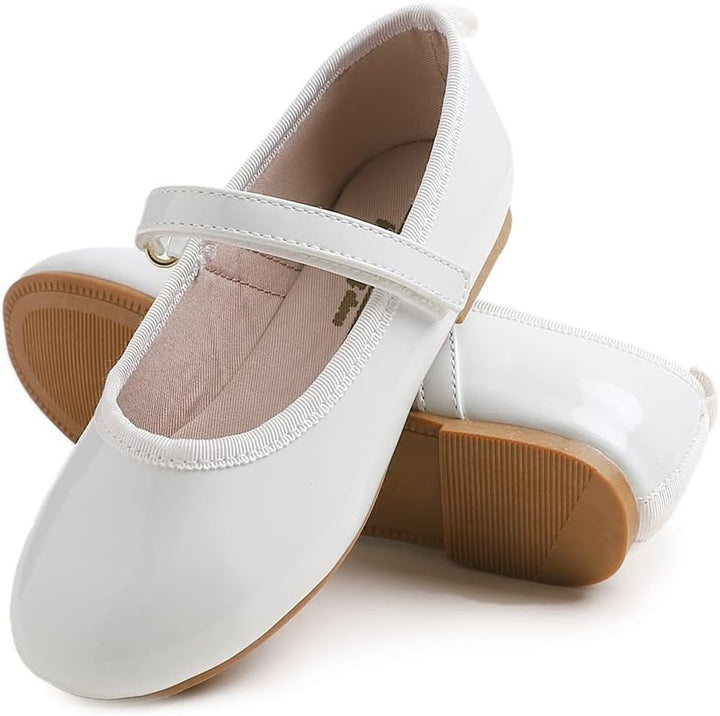 Feversole Girls Cute Dress, Mädchen süsses Kleid Mary Jane Schuhe weiche Party Urlaub Ballerinas 32