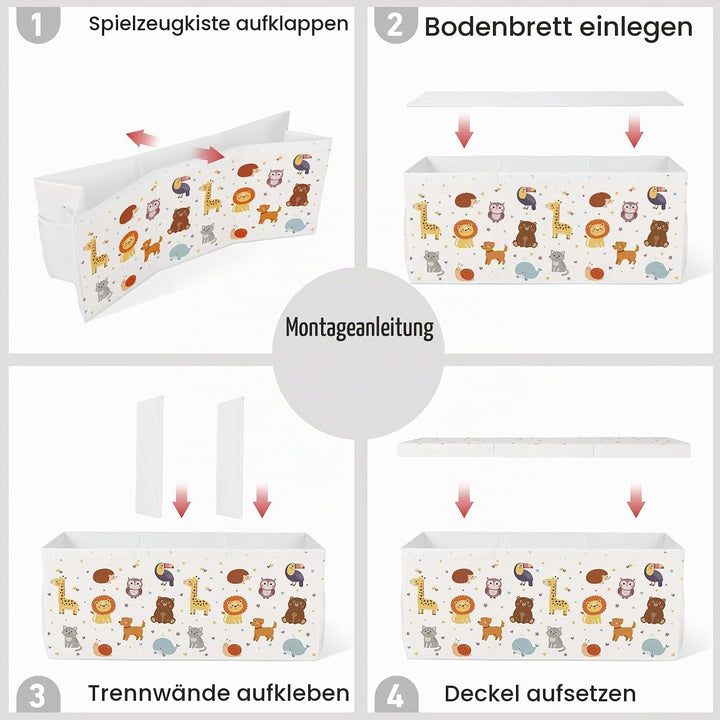 Spielzeugkiste Aufbewahrungsbox mit Deckel Kinder 96 x 32 x 40 cm, Faltbare und Platzsparend für Kin
