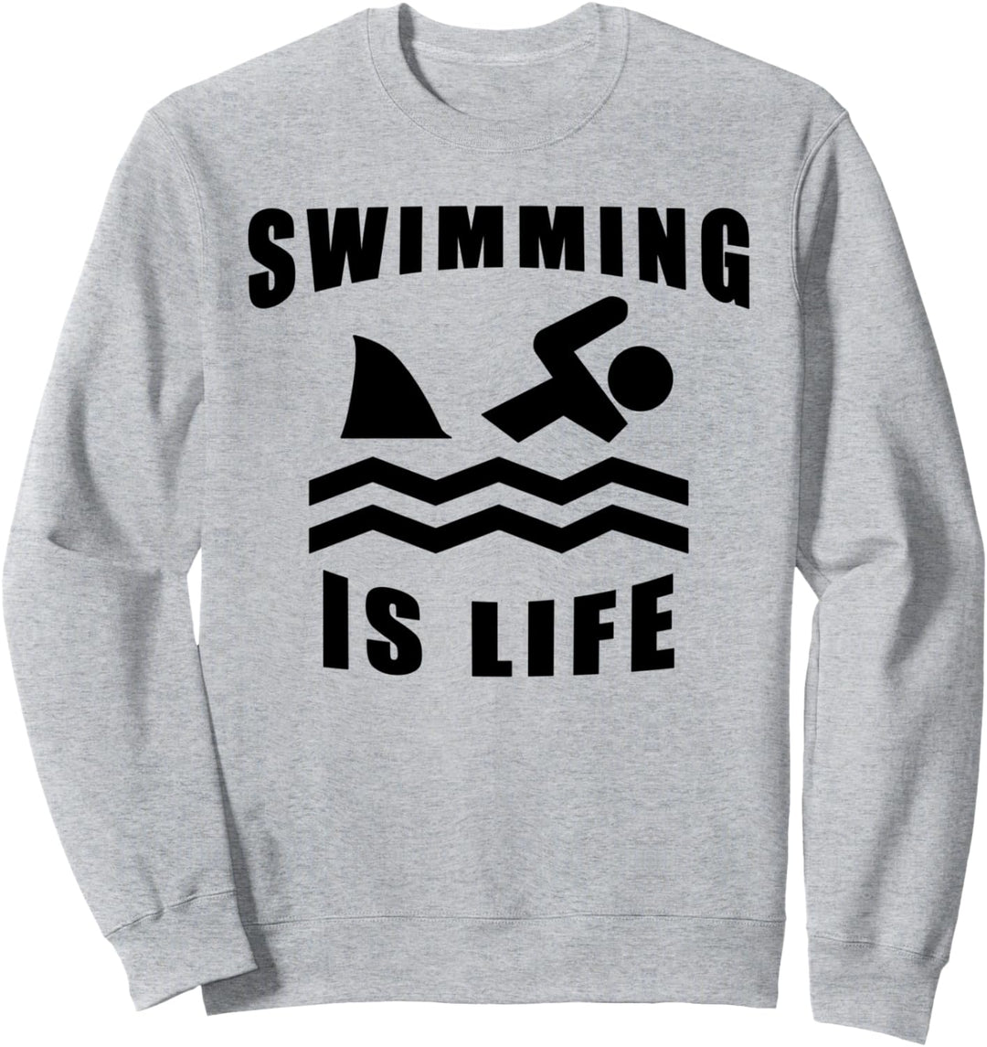 Swimming Is Life Hai Gefahr Lustig Sweatshirt