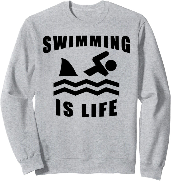 Swimming Is Life Hai Gefahr Lustig Sweatshirt