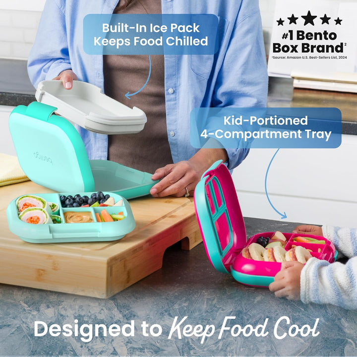 Bentgo® Kids Chill Lunchbox – Bento-Style Lunch-Lösung mit 4 Fächern und herausnehmbarem Eisbeutel f