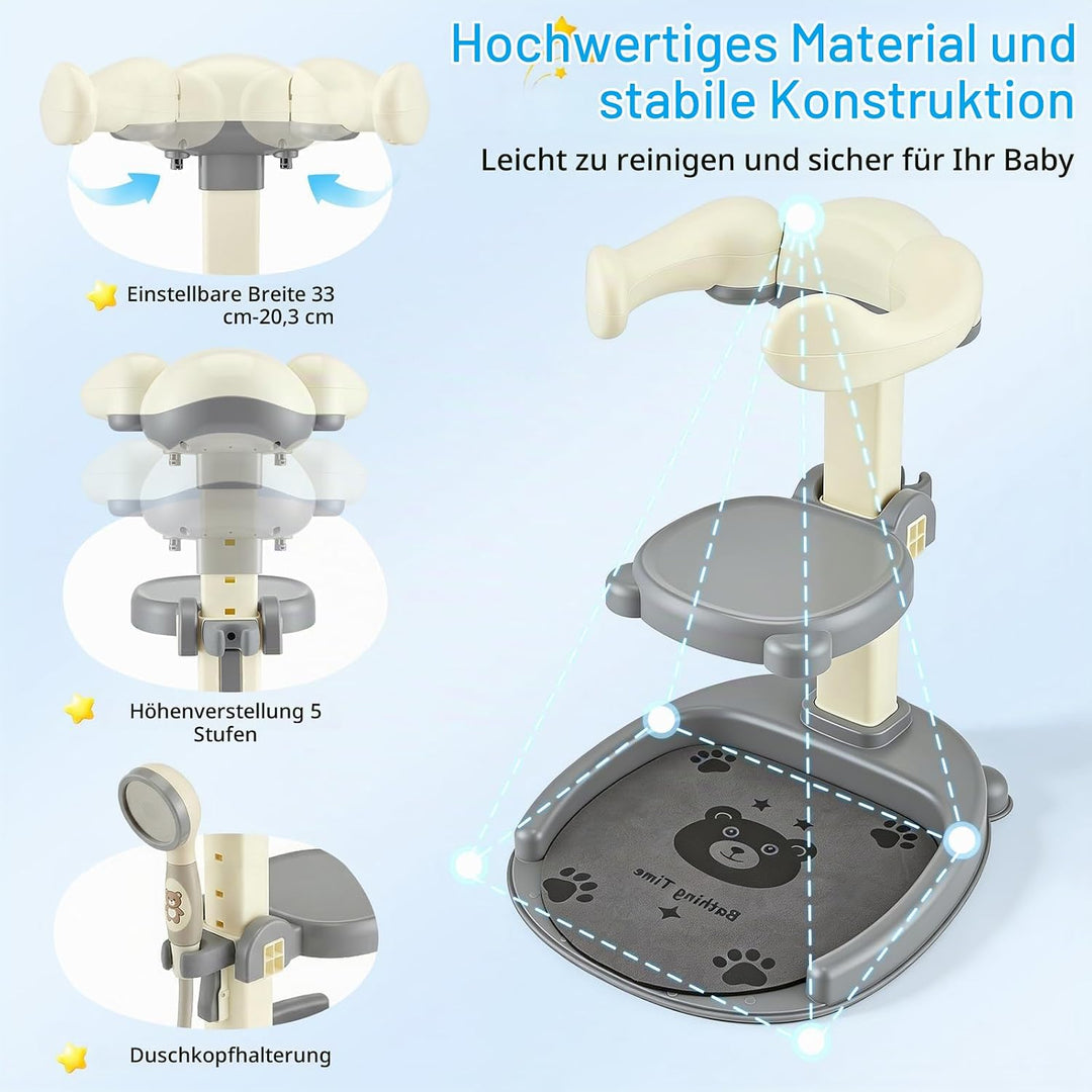 2 In 1 Baby Dusche Ständer,Baby Shower Stand Support Mit Duschkopfhalterung,Höhenverstellbar,Mit Rut