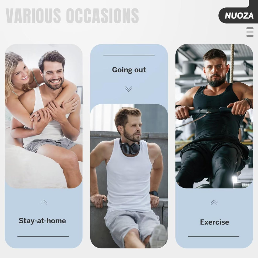 NUOZA 3/5er Pack Unterhemd Herren Tank Top Viele Farben 100% Hochwertige Baumwolle Schrumpft Nicht V