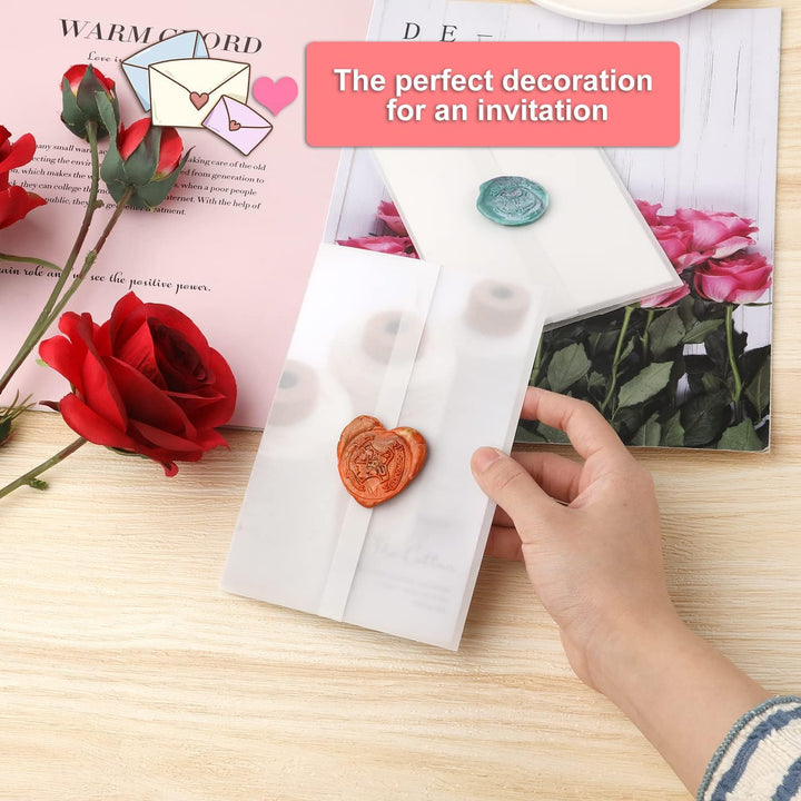 70 Stück Pergamentpapier für Einladungen, 13x18cm Vorgefaltet Vellum Paper Pergamenthüllen für Hochz