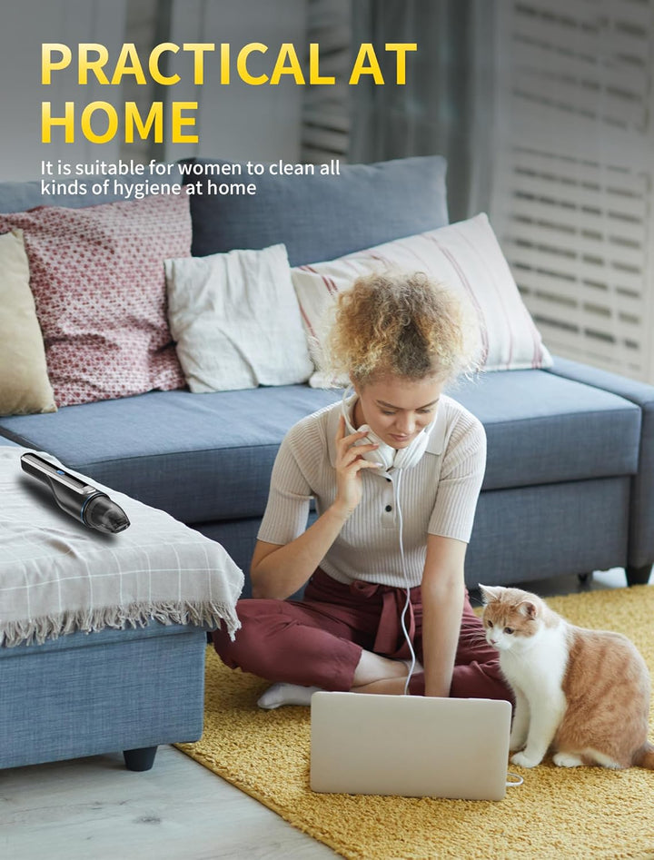 Handstaubsauger Auto, 15000Pa Autostaubsauger 2-in-1 Staubsauger Auto stark für Haus, Büro, Auto, Ti