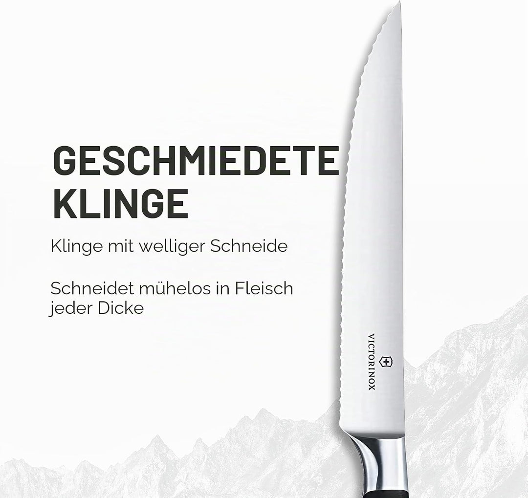 Victorinox, Grand Maître, Profi Tomaten- und Steakmesser, Extra Scharfe Klinge, Wellenschliff, 12 cm