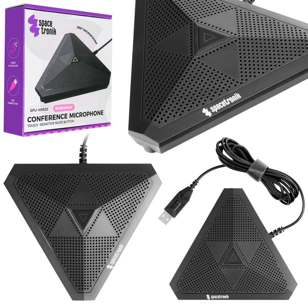 Spacetronik USB Konferenzmikrofon ohne Lautsprecher, USB Mikrofon PC mit Geräuschunterdrückung, Stum