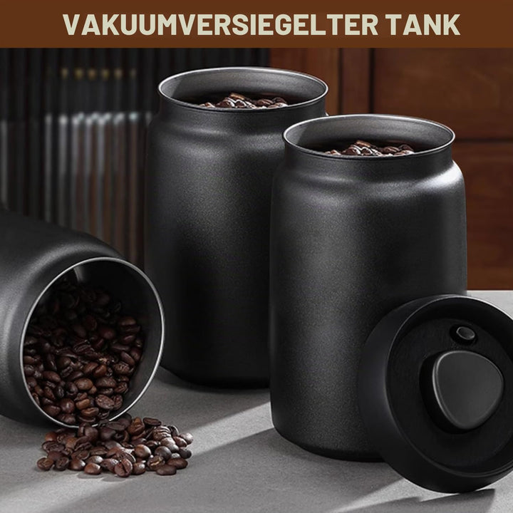 Radianeroryi 1.2L Edelstahl Kaffeedose Vakuumbehälter, Kaffeebohnen behälter, Vakuum Kaffeedose Luft