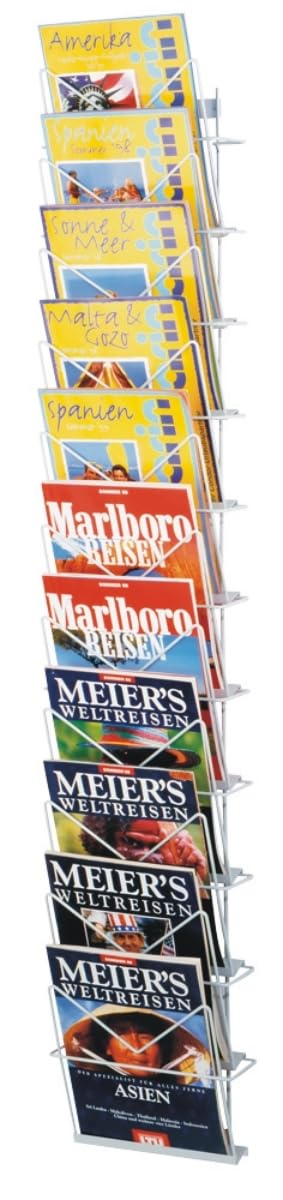 kerkmann 6502 Wand-Prospekthalter artline, DIN A4 hoch, 3 Fächer