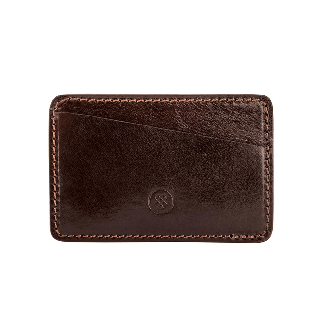 Maxwell Scott Hochwertiges Leder Visitenkartenetui Alberi in Dunkelbraun, Dunkelbraun
