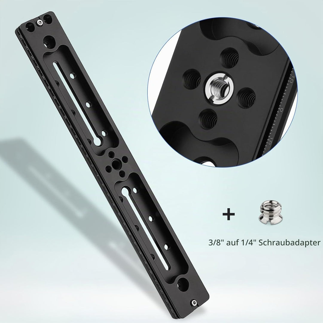 Haoge HQR-300 300 mm Mehrzweck-Schnellwechselplatte für Kamerastativ, Kugelkopf, Klemme für Arca Swi