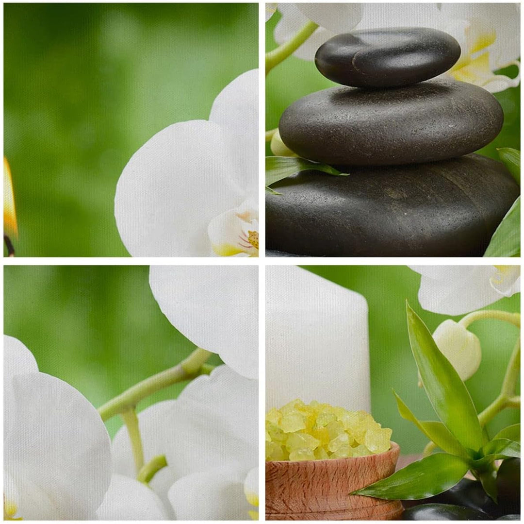 Bilder auf Leinwand Blume aromatherapie spa Leinwandbild mit Rahmen 45x80cm Wandbilder Dekoration Wo