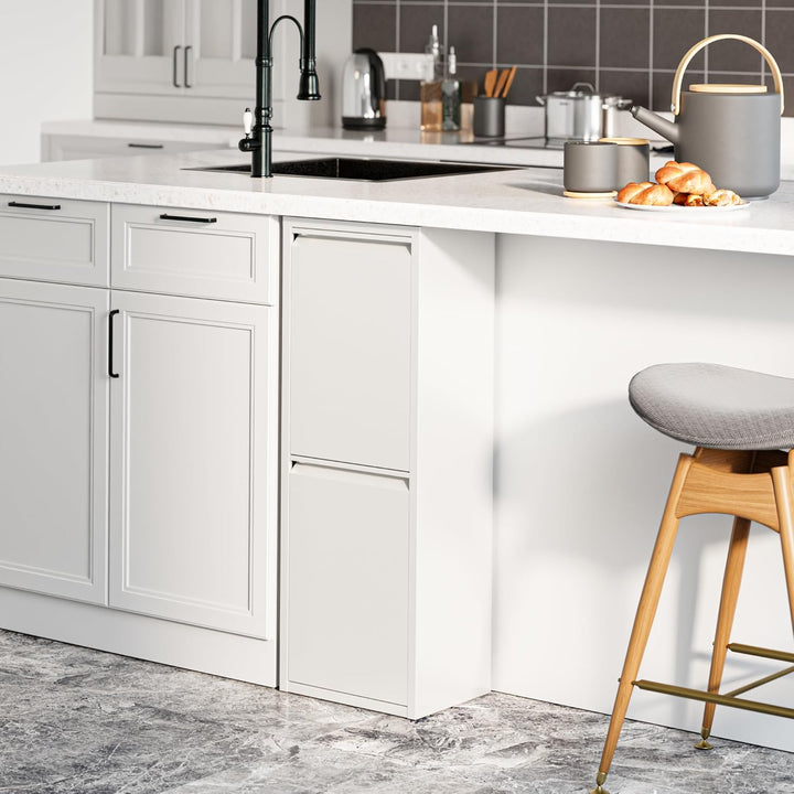 [en.casa] Mülltrennschrank Sollentuna Abfallschrank aus Metall 93 x 33 x 25 cm Mülltrennsystem mit 2