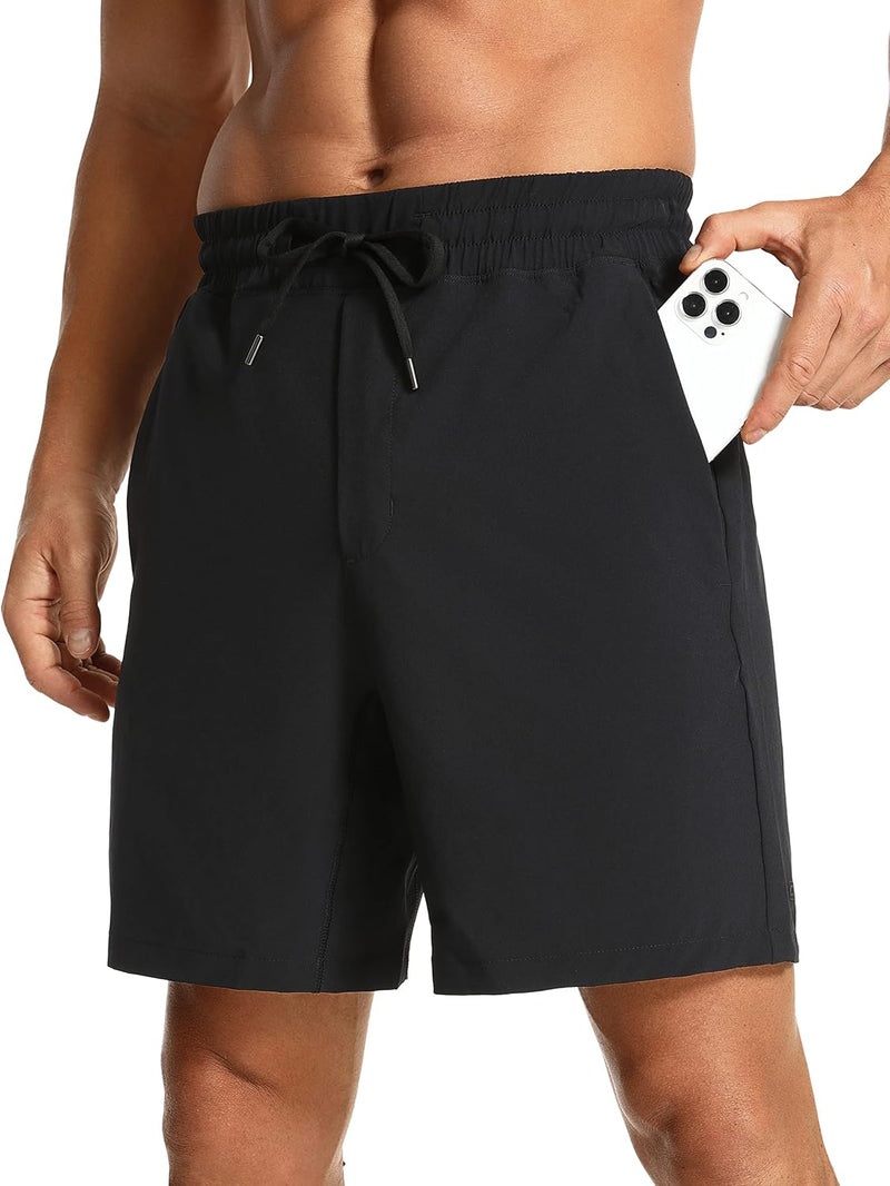 CRZ YOGA Herren Sports Shorts Schnelltrocknend Fitness Kurz Hose Laufshorts mit Taschen - 18/23cm 18