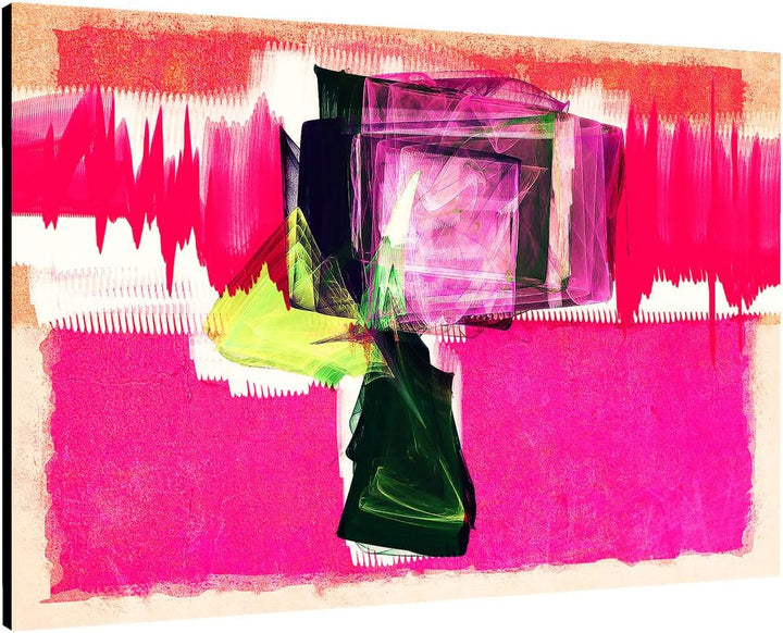 Paul Sinus Art 60x80cm Abstrakt035_Leinwandbild expressionistisch Abstrakte Kunst pink Kunstdruck au