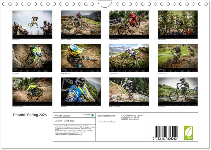 Downhill Racing 2026 (Wandkalender 2026 DIN A4 quer), CALVENDO Monatskalender: farbig, actionreich,