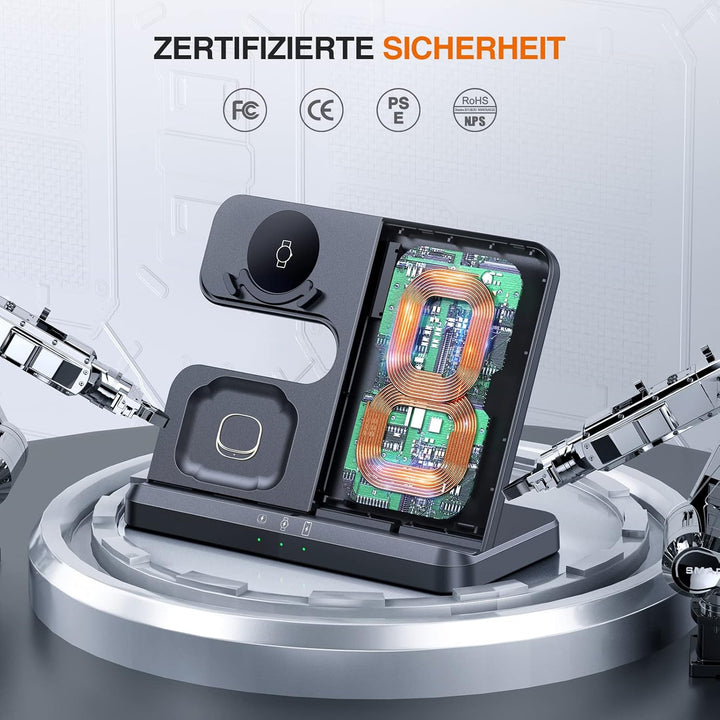 LK Induktive Ladestation für Samsung 3 in 1 Ladestation Kompatibel für Galaxy Watch 8/7/6/5/5 Pro/4
