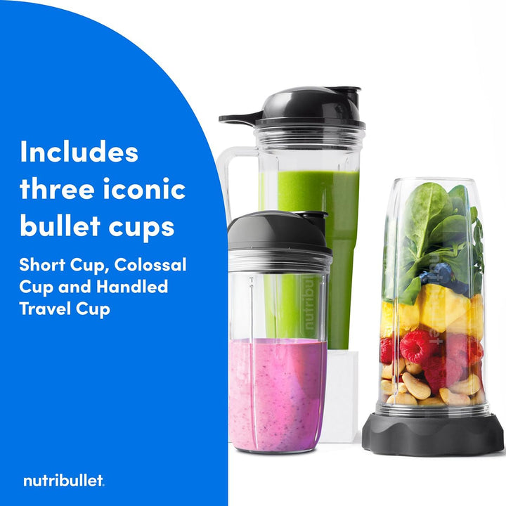 Nutribullet Combo Heiss- und Kaltmixer in Anthrazitgrau – Enthält eine leistungsstarke Basis mit 120