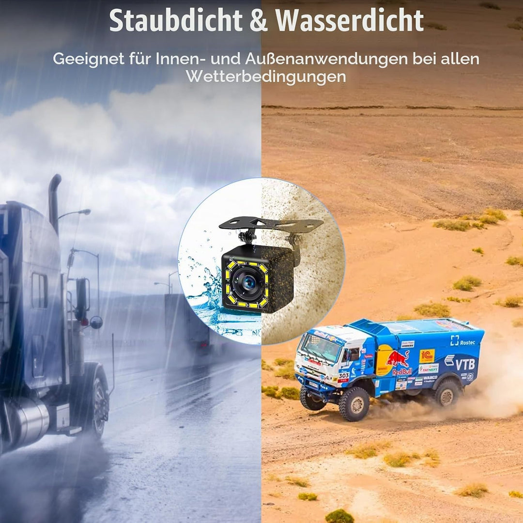 Hikity Rückfahrkamera Auto mit LCD Monitor 4.3 Zoll Rückfahrkamera Kit Nachtsicht IP66 Wasserdicht m