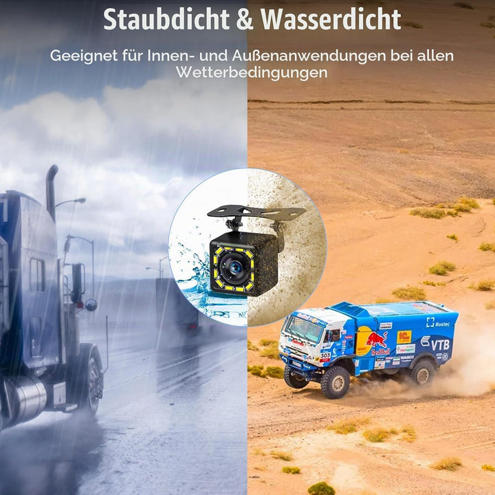 Hikity Rückfahrkamera Auto mit LCD Monitor 4.3 Zoll Rückfahrkamera Kit Nachtsicht IP66 Wasserdicht m