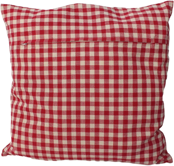 Zirbenkissen Hirsch rot kariert mit Inlett befüllt mit Zirbenspänen aus 100% Alpen Zirbenholz 40x40