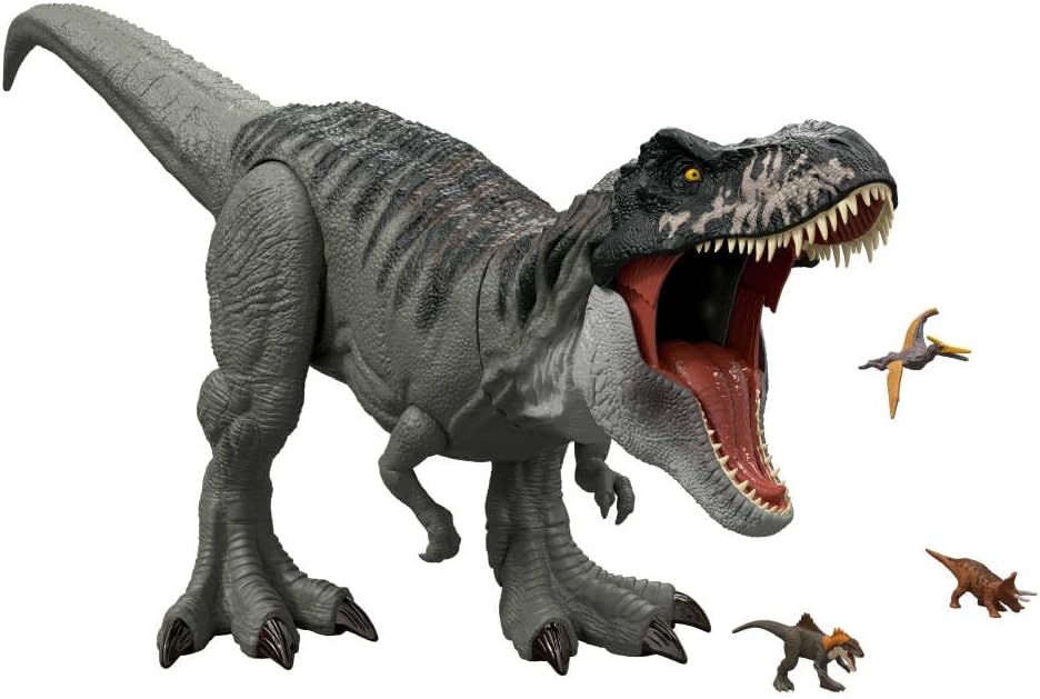 MattelJurassic World: Die Wiedergeburt Riesendino Tyrannosaurus Rex-Actionfigur, T-Rex-Dinosauriersp