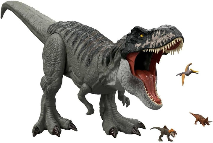 MattelJurassic World: Die Wiedergeburt Riesendino Tyrannosaurus Rex-Actionfigur, T-Rex-Dinosauriersp