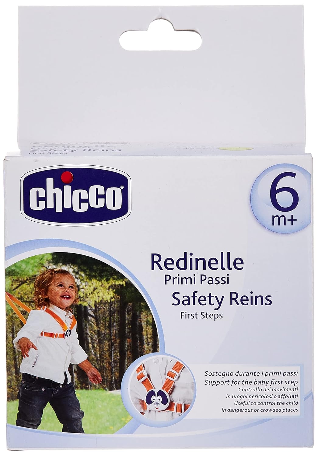 Chicco 00068390400000 Leibgurt für Kinder, First Steps, 12+ Monate, Sortiert, grün/orange