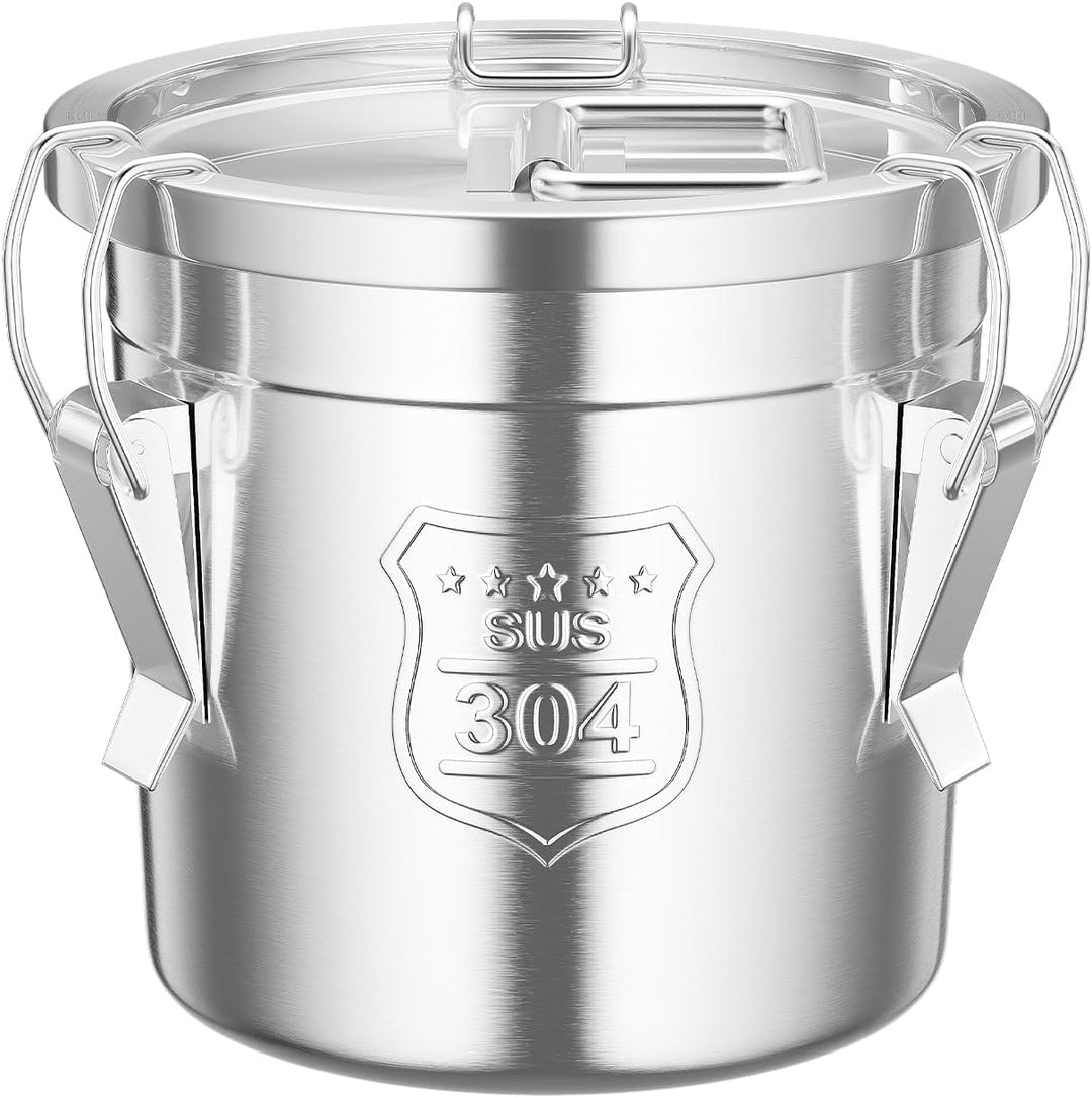 Edelstahl Getreidebehälter 6L/12L/21L/33L Edelstahl Aufbewahrungseimer mit Deckel und Griff, Küche L