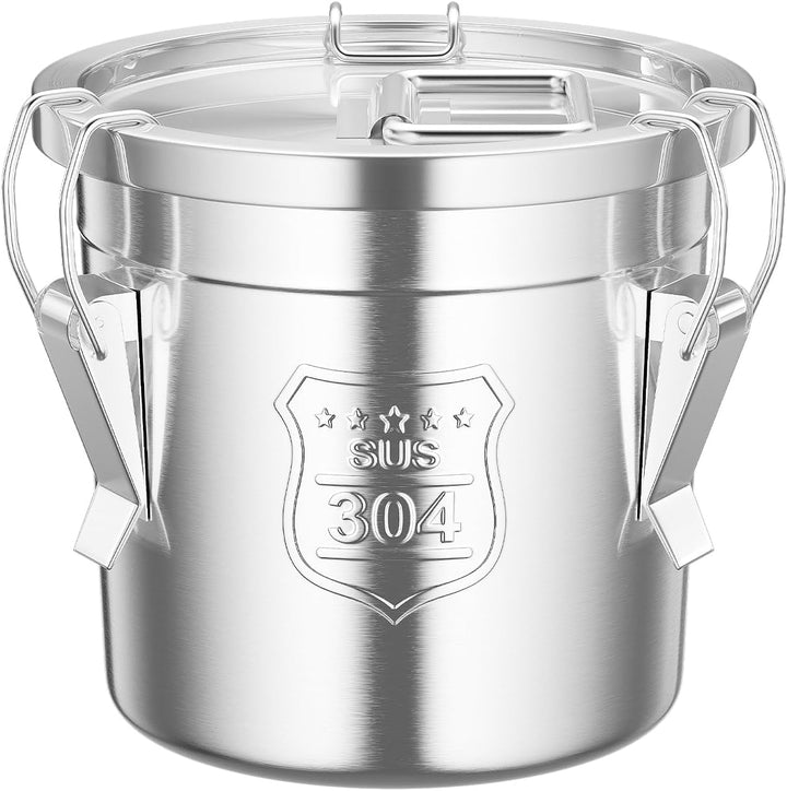 Edelstahl Getreidebehälter 6L/12L/21L/33L Edelstahl Aufbewahrungseimer mit Deckel und Griff, Küche L