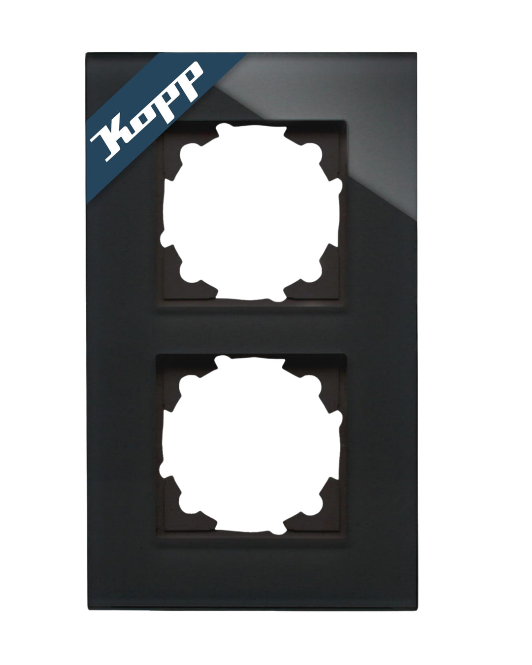 Kopp 405405011 2-Fach Echtglas-Rahmen schwarz Abdeckrahmen, Glas Schwarz 2-fach Schwarz, 2-fach Schw
