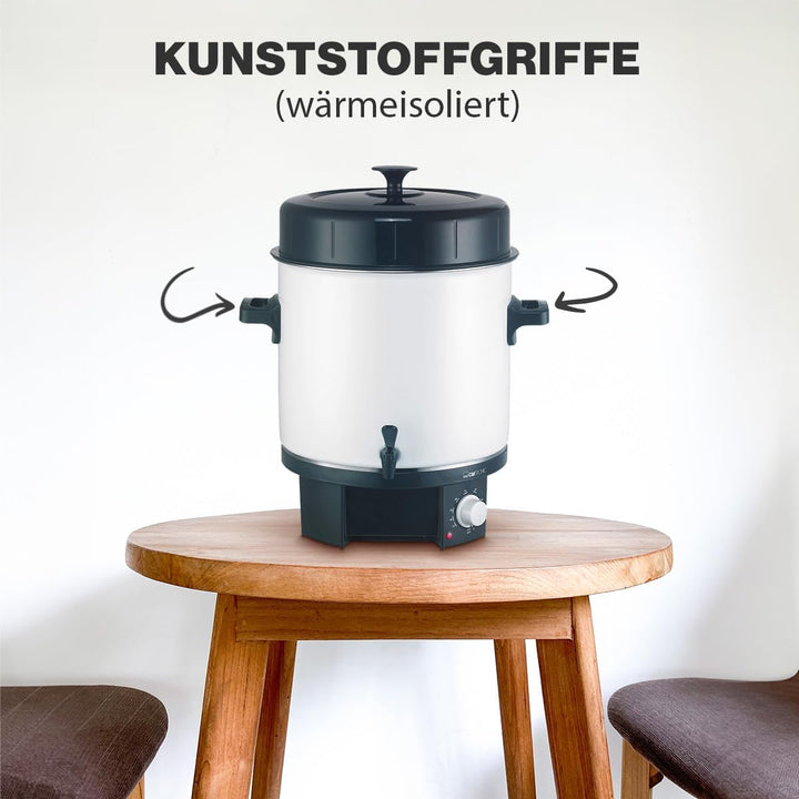 Clatronic EKA 3338 Einkochautomat mit Zapfhahn, 25 Liter, Heissgetränkeautomat, zum Erhitzen und War