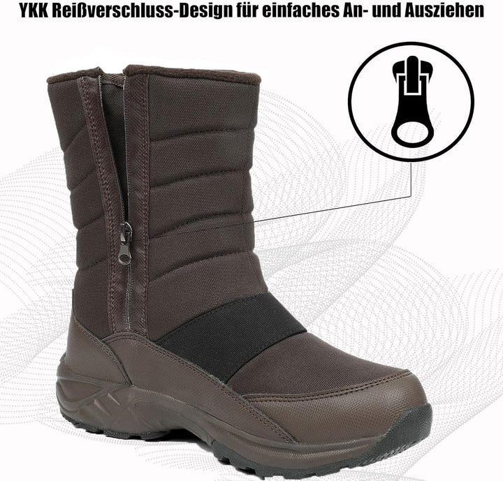 Winterstiefel Herren Wasserdicht Winterschuhe Warm Gefüttert Schneestiefel Leicht Wanderschuhe Trekk