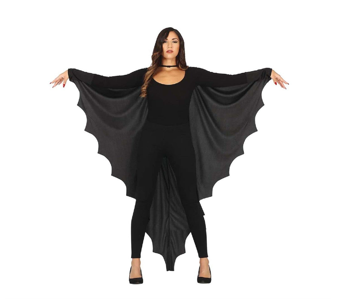 MIMIKRY Damen Fledermausflügel-Cape Vampir Halloween-Kostüm Fledermaus Flügel Umhang