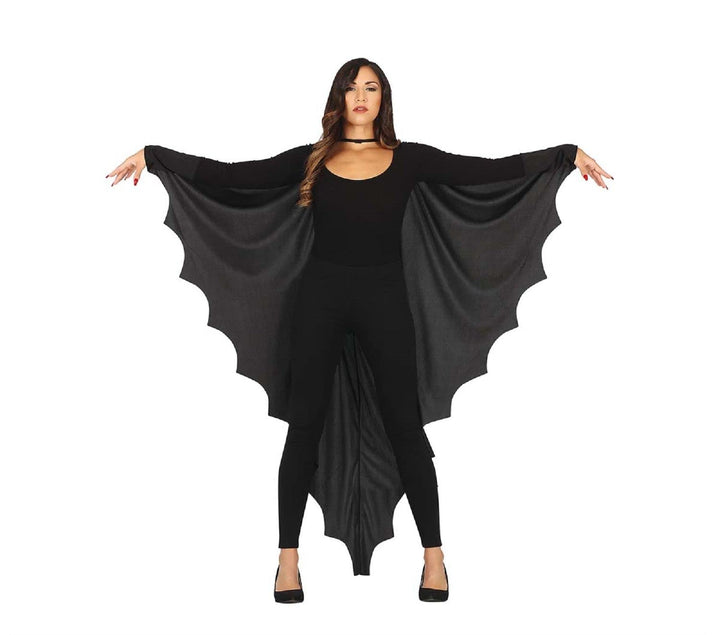 MIMIKRY Damen Fledermausflügel-Cape Vampir Halloween-Kostüm Fledermaus Flügel Umhang