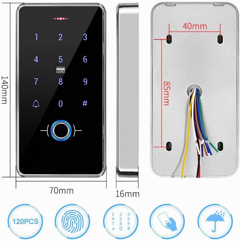FST Kit Türzugangskontrollsystem Set Biometrie Fingerabdruck IP68 wasserdichte RFID-Tastatur + Netzt