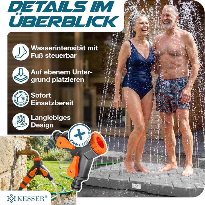 KESSER® Bodendusche Geo Gartendusche, Dusche für alle - Gross, Klein & Vierbeiner, rutschfest, UV- &