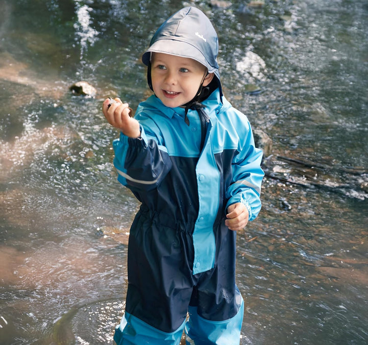 Playshoes Unisex Kinder Regen-Anzug mit Fleece-Futter Warmer Wasserdichter Matschanzug Regenbekleidu