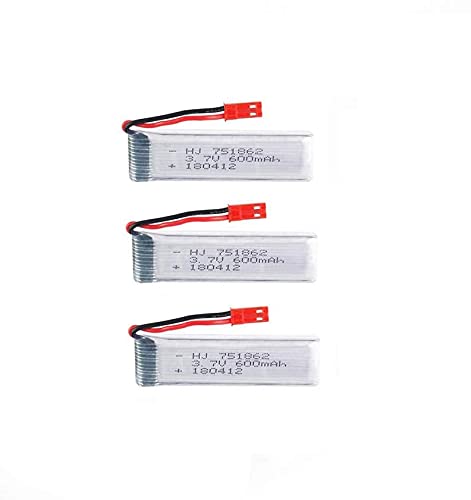 YUNIQUE Deutschland 3 Stuck Tuning LiPo Akku 600mAh 3,7V, passend für UDI RC U818, U818A, U817, U817