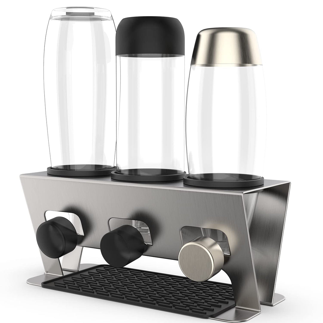 Rainsworth Flaschenhalter Duo & Crystal Flaschen, 3er Zubehoer Abtropfhalter, Abtropfständer Abtropf