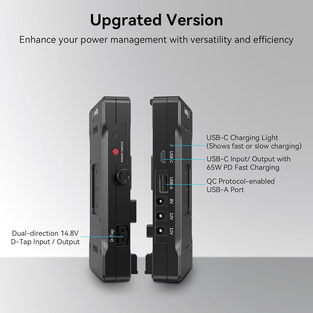 SMALLRIG V Mount Battery Adapter Plate, Adapterplatte Versorgungsverteiler mit 15mm Stangenklemme un
