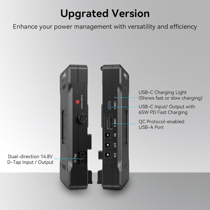 SMALLRIG V Mount Battery Adapter Plate, Adapterplatte Versorgungsverteiler mit 15mm Stangenklemme un