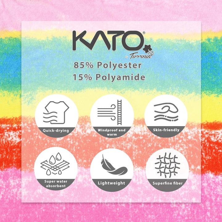 Kato Tirrinia Mikrofaser Frottee Surf Poncho Handtuch Badeponcho Bademäntel Sauna Damen Herren, Gros