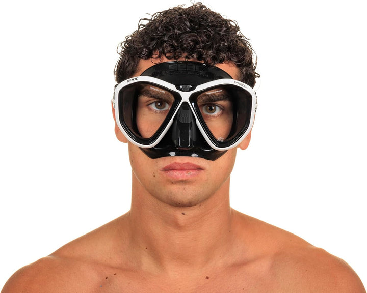 SEAC Symbol, Made in Italy Zweiglas-Tauchmaske mit Einer 3D-Schnalle direkt am Maskenkörper standard