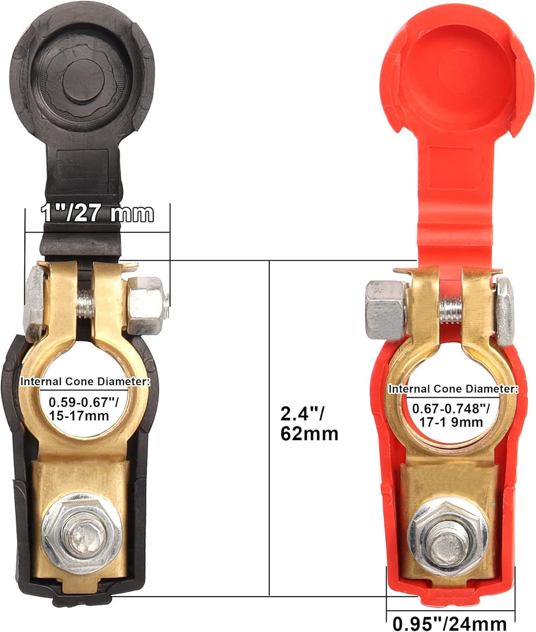 MEIRIYFA Auto Batterie Kabel Klemme Stecker, positive und negative Klemmen Reine Kupfer Adapter Stec